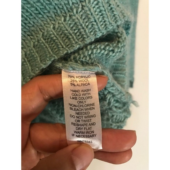 Fenn Wright Manson Green Open Mixed Knit Long Sleeve High-Low Tunic Sweater S - Picture 7 of 11